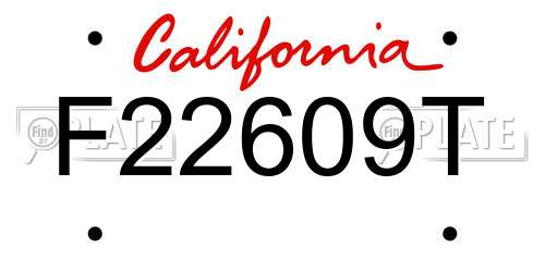 F22609T California License Plate