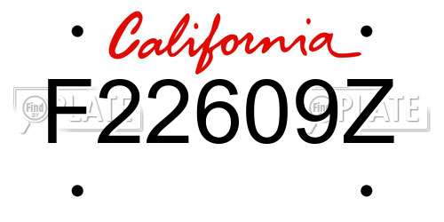 F22609Z California License Plate
