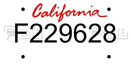 F229628 California License Plate