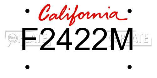F2422M California License Plate