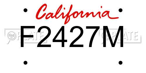 F2427M California License Plate