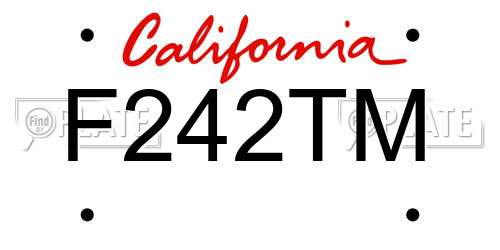 F242TM California License Plate