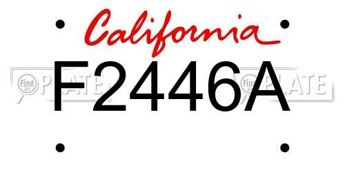 F2446A California License Plate