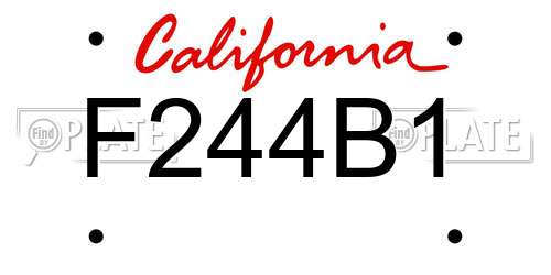 F244B1 California License Plate