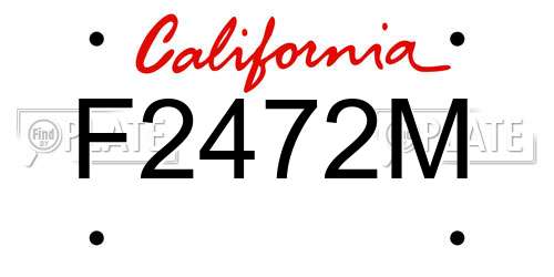 F2472M California License Plate