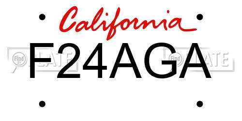 F24AGA California License Plate