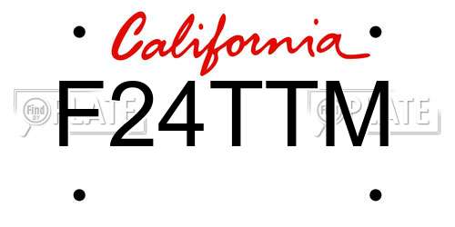 F24TTM California License Plate