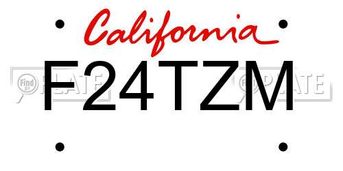 F24TZM California License Plate