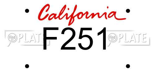 F251 California License Plate