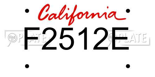 F2512E California License Plate