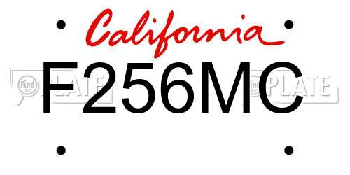 F256MC California License Plate