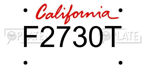 F2730T California License Plate