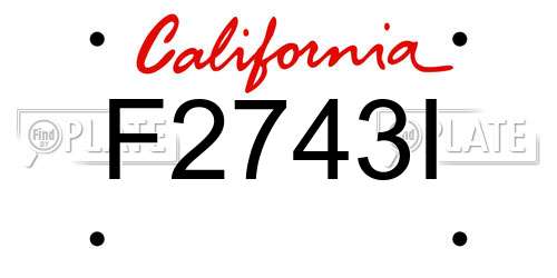 F2743I California License Plate