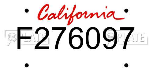 F276097 California License Plate