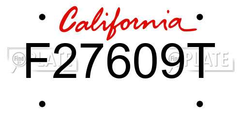 F27609T California License Plate