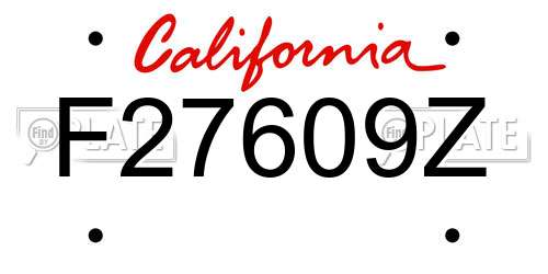 F27609Z California License Plate