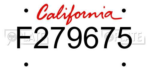 F279675 California License Plate