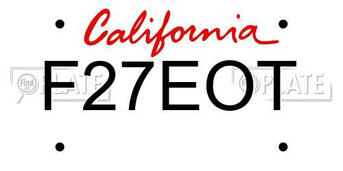 F27EOT California License Plate