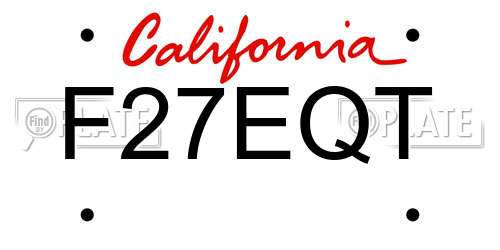 F27EQT California License Plate