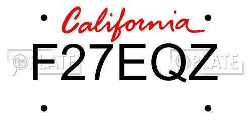 F27EQZ California License Plate