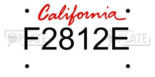 F2812E California License Plate