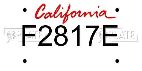 F2817E California License Plate