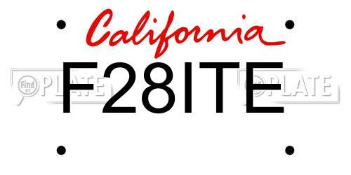 F28ITE California License Plate