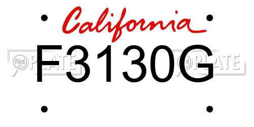 F3130G California License Plate