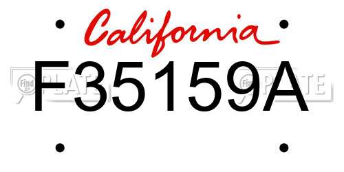 F35159A California License Plate