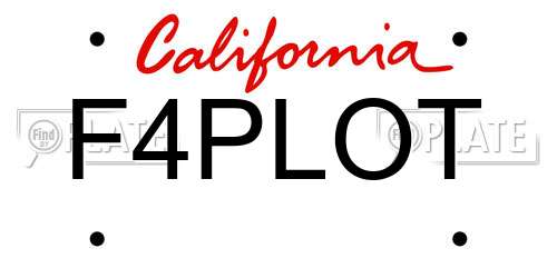 F4PLOT California License Plate