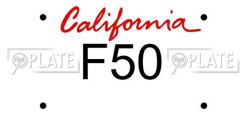 F50 California License Plate