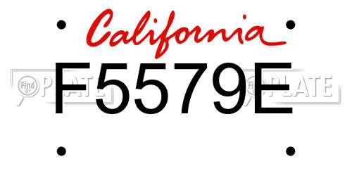 F5579E California License Plate