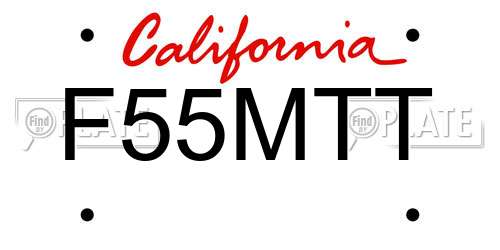 F55MTT California License Plate