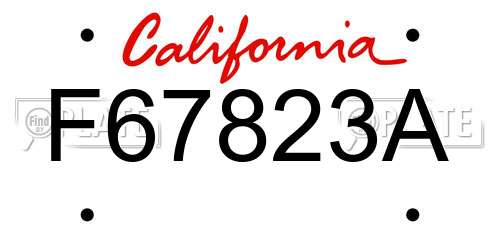 F67823A California License Plate