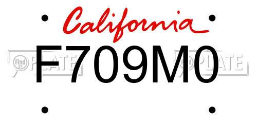 F709M0 California License Plate