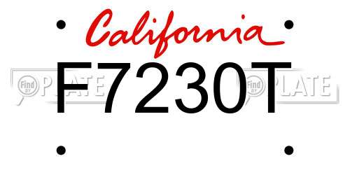 F7230T California License Plate
