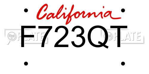 F723QT California License Plate