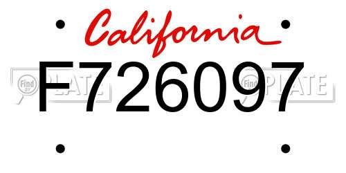 F726097 California License Plate