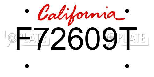 F72609T California License Plate