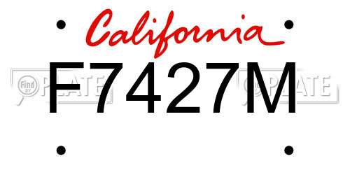 F7427M California License Plate