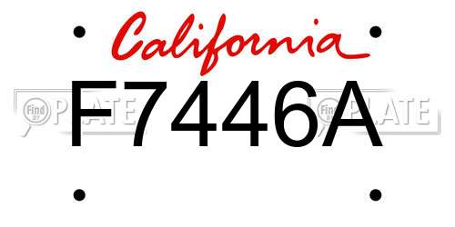 F7446A California License Plate