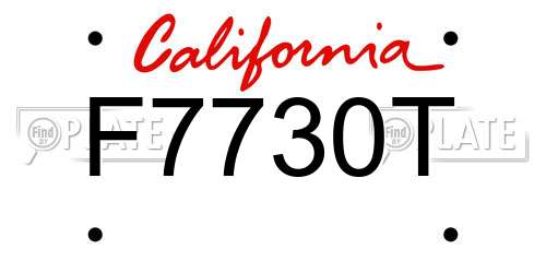 F7730T California License Plate