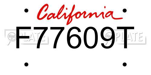 F77609T California License Plate