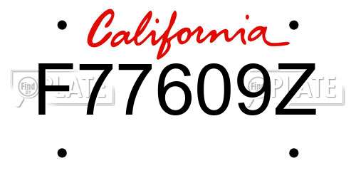 F77609Z California License Plate