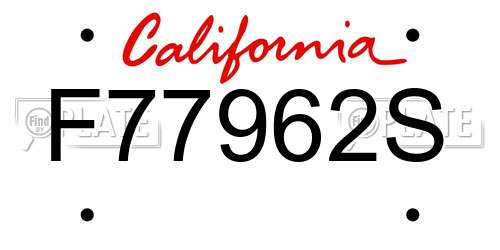 F77962S California License Plate
