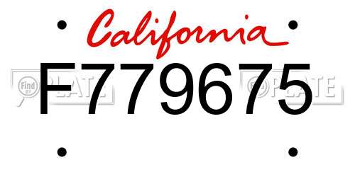 F779675 California License Plate