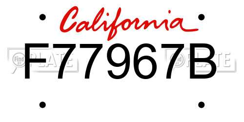 F77967B California License Plate