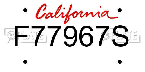 F77967S California License Plate