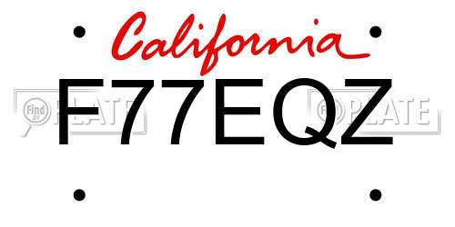 F77EQZ California License Plate