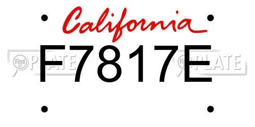 F7817E California License Plate